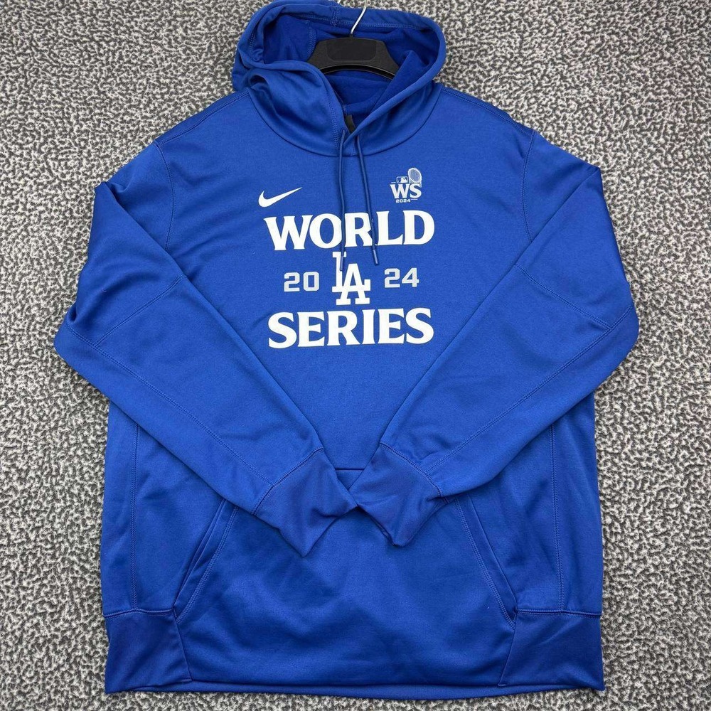 Nike Los Angeles LA Dodgers Dri-Fit Hoodie Men XXL Blue Pullover Long Sleeve 2XL